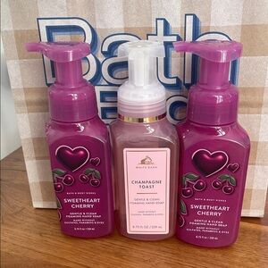 Bath & Body Works Sweetheart Cherry & Champagne Toast Hand Soap Trio